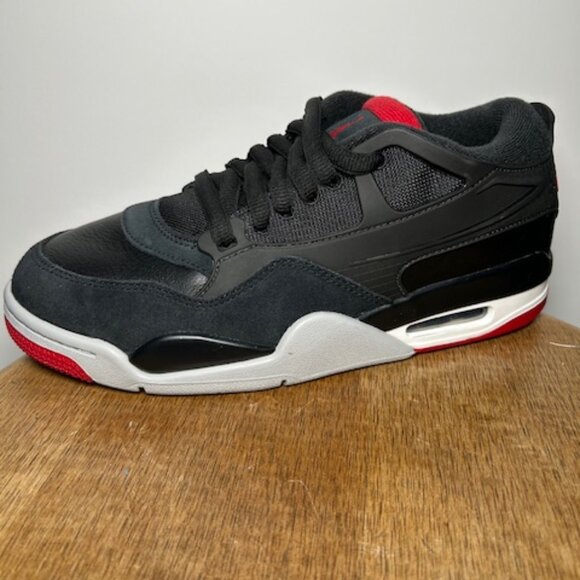 Nike Air Jordan 4 RM Men's Size 8M Black Varsity Red Wolf Grey -FQ7939-061 New - Picture 8 of 9